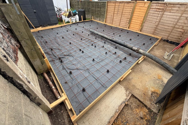 Concrete Shed Base Before